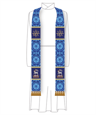 Advent Stole for Clergy Staff (Blue, Violet) | Priest & Pastor Stoles