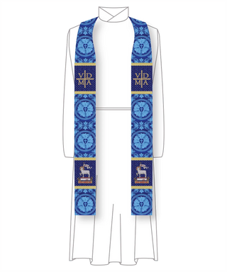 Advent Stole for Clergy Staff (Blue, Violet) | Priest & Pastor Stoles