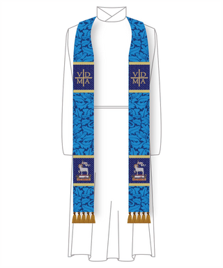 Advent Stole for Clergy Staff (Blue, Violet) | Priest & Pastor Stoles