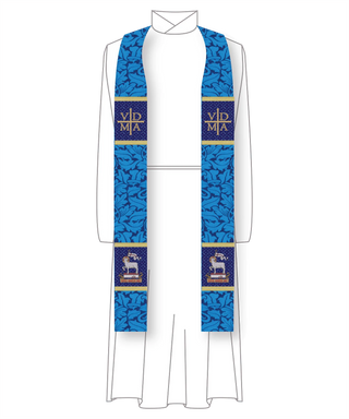 Advent Stole for Clergy Staff (Blue, Violet) | Priest & Pastor Stoles