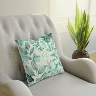 Effortless Boho: Premium Square Accent Pillow with Floral/Botanical Design - Great as a Gift