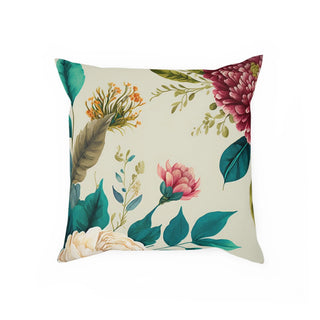 Effortless Boho: Premium Square Cushion/Pillow with Floral/Botanical Design for a Modern Minimalist Home