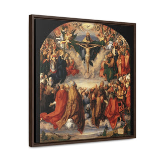 Elegant Home or Office Decor Albrecht Dürer's 'Adoration of the Trinity Premium Framed & Wrapped Canvas Square Wall Art