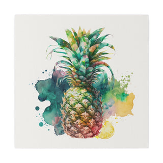 Elegant Pineapple Watercolor Square Canvas Print - A Perfect Gift for Any Occasion