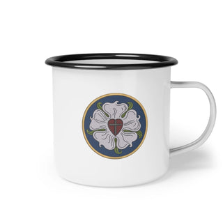 Enamel Camp Cup Luther Rose Reformation Christian Coffee Mug Pastor Gift  Lutheran Youth Group