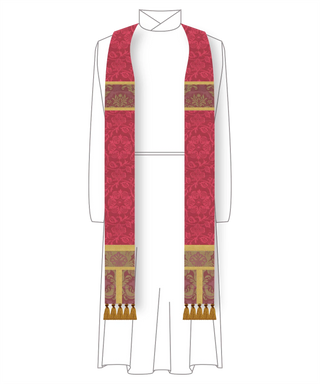 English Rose Gaudete Laetare Pastor Priest Stole | Rose Clergy Stole