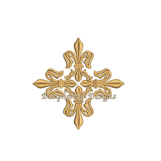 Fleur De Lis Croce ricamo digitale Design | Ricamo religioso