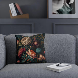 Flower Power: Premium Square Accent Pillow with Floral/Botanical Pattern - Ideal as a Gift