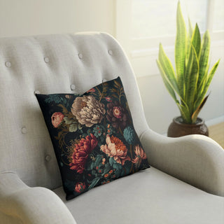 Flower Power: Premium Square Accent Pillow with Floral/Botanical Pattern - Ideal as a Gift