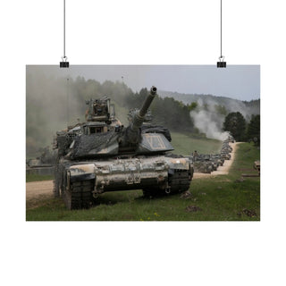 Game Room Poster Steel Titans on the Move: U.S. Army M1 Abrams Tanks in Combined Resolve X Exercise Gift For Him