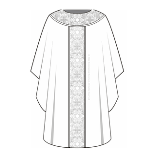 Gothic Chasuble Sewing Pattern Round Yoke Column Orphrey | Style 3003 Gothic Chasuble Ecclesiastical Sewing