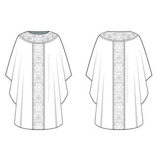 Gothic Chasuble  Sewing Pattern Round Yoke Column Orphrey | Style 3003 Gothic Chasuble