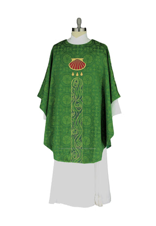 Green Pastor Chasuble Watermarked Collection  | Green Gothic Chasuble