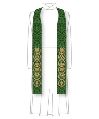 Green Trinity Catechesis Pastor Stole | Green Pastor Priest Stole