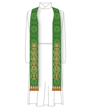 Green Trinity Catechesis Pastor Stole | Green Pastor Priest Stole