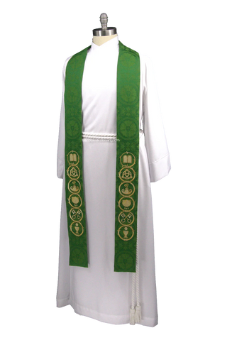 Green Trinity Catechesis Pastor Stole | Green Pastor Priest Stole