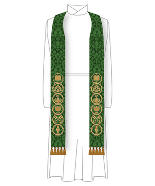 Green Trinity Catechesis Pastor Stole | Green Pastor Priest Stole