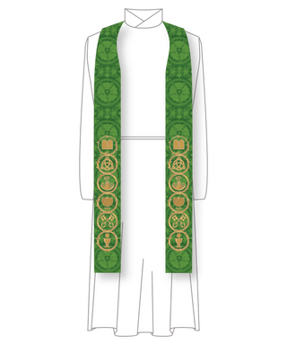 Green Trinity Catechesis Pastor Stole | Green Pastor Priest Stole