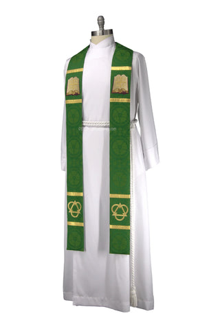 Green Trinity Pastor Priest Stole | Trinity Bible Pastor Priest Stole