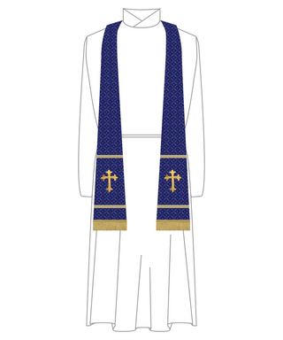 Pastoral or Priest Clergy Stole w/ Exeter Cross | Handmade Clergy Stoles