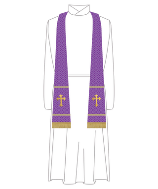 Pastoral or Priest Clergy Stole w/ Exeter Cross | Handmade Clergy Stoles