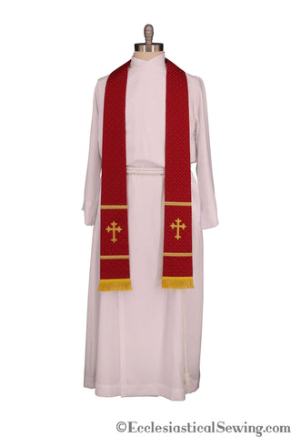 Pastoral or Priest Clergy Stole w/ Exeter Cross | Handmade Clergy Stoles