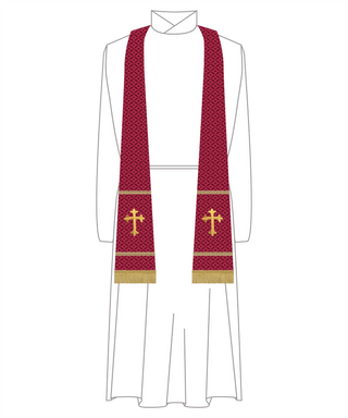 Pastoral or Priest Clergy Stole w/ Exeter Cross | Handmade Clergy Stoles