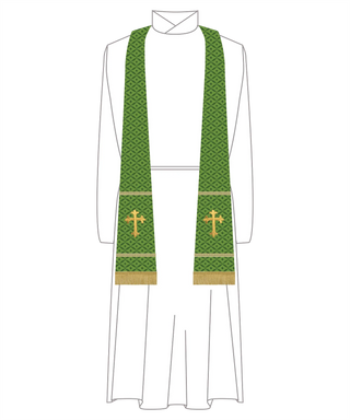 Pastoral or Priest Clergy Stole w/ Exeter Cross | Handmade Clergy Stoles