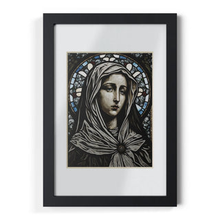 Heavenly Beauty: Mary Stained Glass Framed Picture