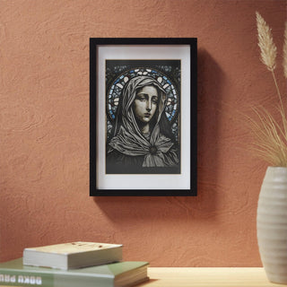 Heavenly Beauty: Mary Stained Glass Framed Picture