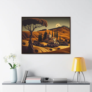 Home Décor Wall Art Tuscan Themed Canvas Print Premium Framed Kitchen Gift For Mom - 2PM In Tuscany