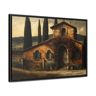 Home Décor Wall Art Tuscan Themed Canvas Print Premium Framed Kitchen Gift For Mom - Italian Afternoon