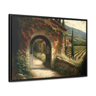 Home Décor Wall Art Tuscan Themed Canvas Print Premium Framed Kitchen Gift For Mom - Walking Through The Tuscan Country Side