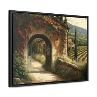 Home Décor Wall Art Tuscan Themed Canvas Print Premium Framed Kitchen Gift For Mom - Walking Through The Tuscan Country Side