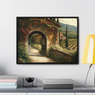 Home Décor Wall Art Tuscan Themed Canvas Print Premium Framed Kitchen Gift For Mom - Walking Through The Tuscan Country Side