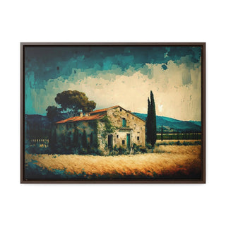 Home Décor Wall Art Tuscan Themed Framed Canvas Print Kitchen Art Perfect Gift For Mom - Italian Country Side House In The  Afternoon