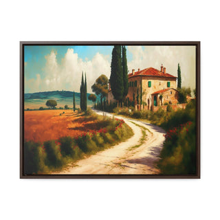 Home Décor Wall Art Tuscan Themed Framed Canvas Print Kitchen Art Perfect Gift For Mom - June In The Tuscan Country Side