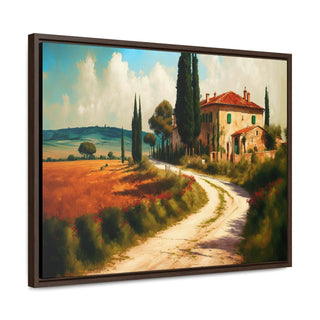 Home Décor Wall Art Tuscan Themed Framed Canvas Print Kitchen Art Perfect Gift For Mom - June In The Tuscan Country Side