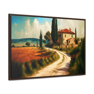 Home Décor Wall Art Tuscan Themed Framed Canvas Print Kitchen Art Perfect Gift For Mom - June In The Tuscan Country Side | Ecclesiastical Sewing