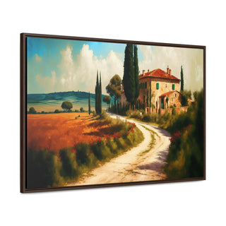 Home Décor Wall Art Tuscan Themed Framed Canvas Print Kitchen Art Perfect Gift For Mom - June In The Tuscan Country Side