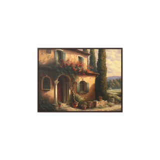 Home Décor Wall Art Tuscan Themed Framed Canvas Print Kitchen Art Perfect Gift For Mom - Sleepy Tuscan Villa