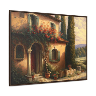 Home Décor Wall Art Tuscan Themed Framed Canvas Print Kitchen Art Perfect Gift For Mom - Sleepy Tuscan Villa