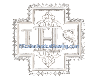 IHS Altar Linen Machine Embroidery Design | Digital Machine Embroidery Design Ecclesiastical Sewing