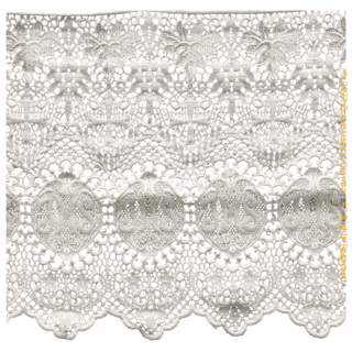 IHS and Grapes Lace Edging Trim | Religious Lace for Curch Vestments - Ecclesiastical Sewing