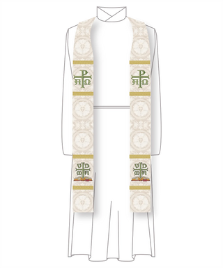 Ivory Chi Rho VDMA Stole | Pastor Priest Ivory Stole