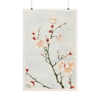 Japanese Cherry Blossom Game Room Poster, Plum Branches with Blossoms Poster (1870-1880) - Megata Morikaga