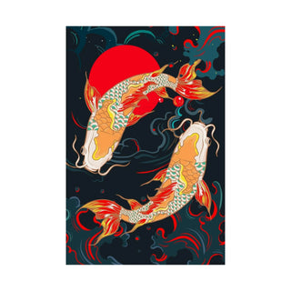 Japanese Koi Fish Poster - Tranquil Art for Bedroom/Game Room Decor