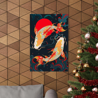 Japanese Koi Fish Poster - Tranquil Art for Bedroom/Game Room Decor