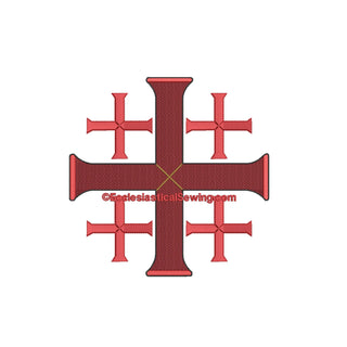 Jerusalem Cross 1 for Pastor Priest Vestments Machine Embroidery