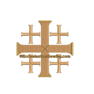 Jerusalem Cross 1 for Pastor Priest Vestments Machine Embroidery